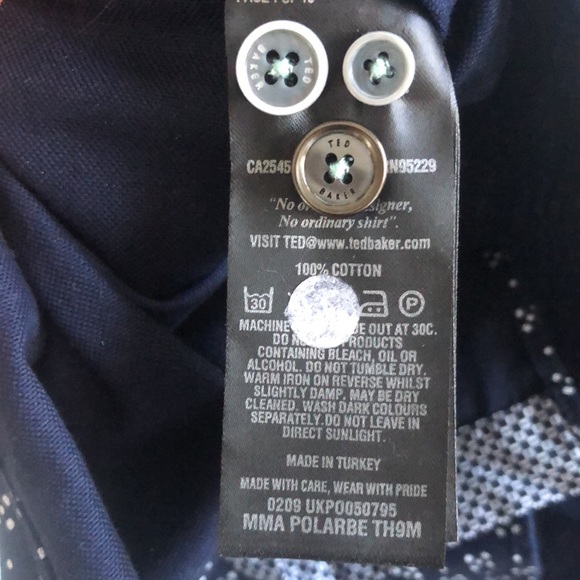 Ted Baker London Mid Weight Printed Oxfords Short Sleeve Shirt, size 3 - Picture 8 of 9